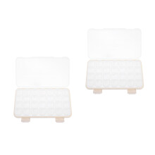 2Pcs White Sealed Medicine Storage Case Plastic Weekly Pill Organizer