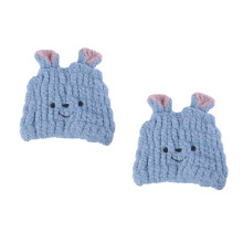 2Pcs Sky- Fleece Infant Hair Drying Wrap Baby Bath Hat