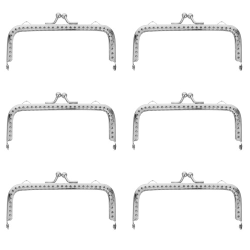 12Pcs Silver Purse Clasp Frames DIY Bag Handles Lightweight Decorative