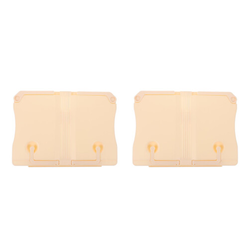 2Pcs Simple Beige Desktop Reading Rack Book Stand for Home