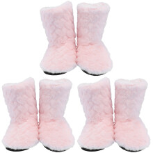 3Pairs Pink Warm Floor Boots Soft Breathable Indoor Non-Slip Footwear