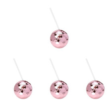4Sets Pink Unique Disco Flash-Shaped Cups Ps Material for Bar and Home