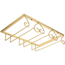 3Pcs Golden Wine Glass Organizer Hanging Shelf Compact Kitchen Storage