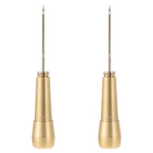 6Pcs Sewing Awls with Golden Copper Handle for DIY Craft Gift