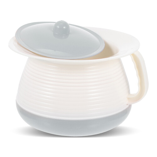 2Sets Light Blue Plastic Chamber Pot with Lid Portable Home Spittoon