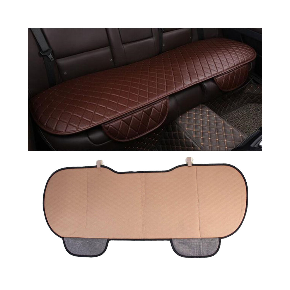 (Coffee) Car Universal Seat Protection Pad Square Pad Pu Leather Artificial Leather Back Seat Pad Suitable For 5 Seats Car 6253032018992
