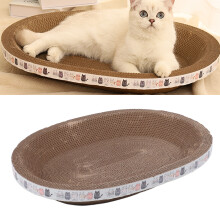 Durable Corrugated Cat Scratcher Bed 51x36.5cm Oval for Indoor