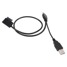 USB 2.0 to 13Pin SATA Adapter Cable Slimline 7+6 for Laptop CD/DVD Drive