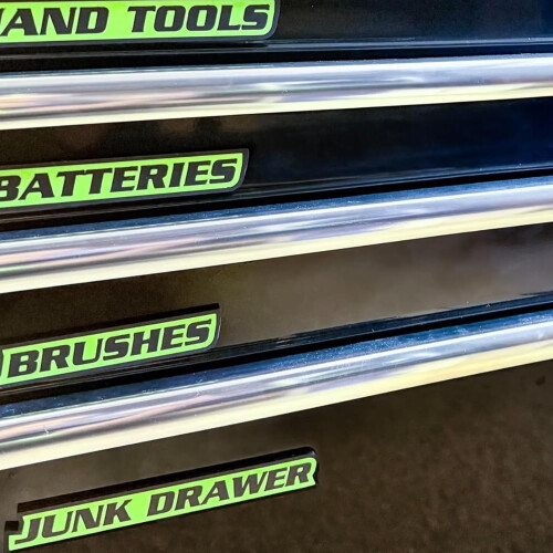 12-Pack Magnetic Toolbox Labels, 3D Printed, Easy-Read & Reusable, for Quick Tool Identification & Drawer Organization 1