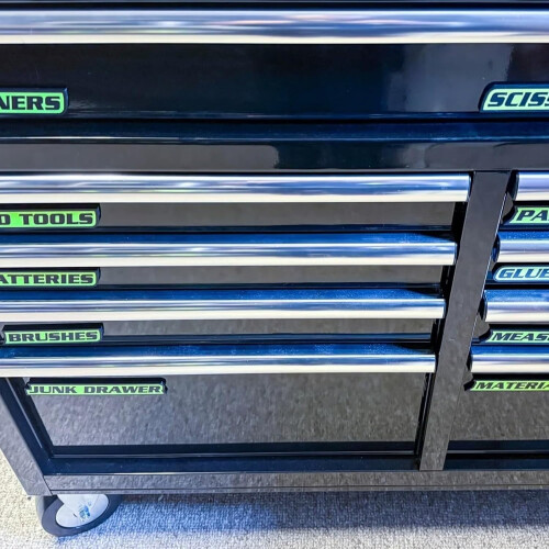 12-Pack Magnetic Toolbox Labels, 3D Printed, Easy-Read & Reusable – Compatible with Standard Toolboxes 2