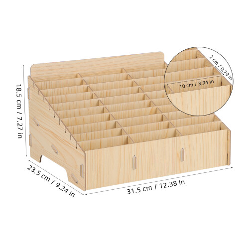 1 stück handy-organizer aus holz mit 30 fächern 1