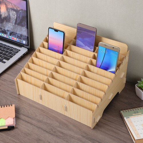 1 stück handy-organizer aus holz mit 30 fächern 2