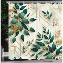 Cortina de ducha de primavera, conejitos de Pascua en escena floral con flores y mariposas, juego de decoración de baño de tela con ganchos, 60x72