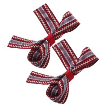 Pin de lazo rojo hecho a mano (1 par) Lazos decorativos para el cabello para uso diario