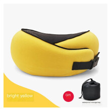 GUANGHUI krční polštář do auta – chytrá paměťová pěna, prodyšný potah, ergonomická opora 360, kompaktní do cestovní tašky,