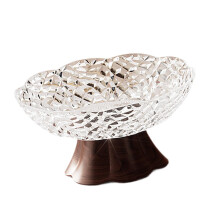 Fruteira com pedestal, tigela decorativa para casa, feita em ABS, peça central para sala de estar e mesa de jantar.