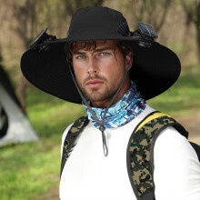 Gorra con ventilador USB y carga solar – Ventiladores desmontables, ala ancha, para hombres y mujeres, senderismo/pesca/tenis (versión de 3