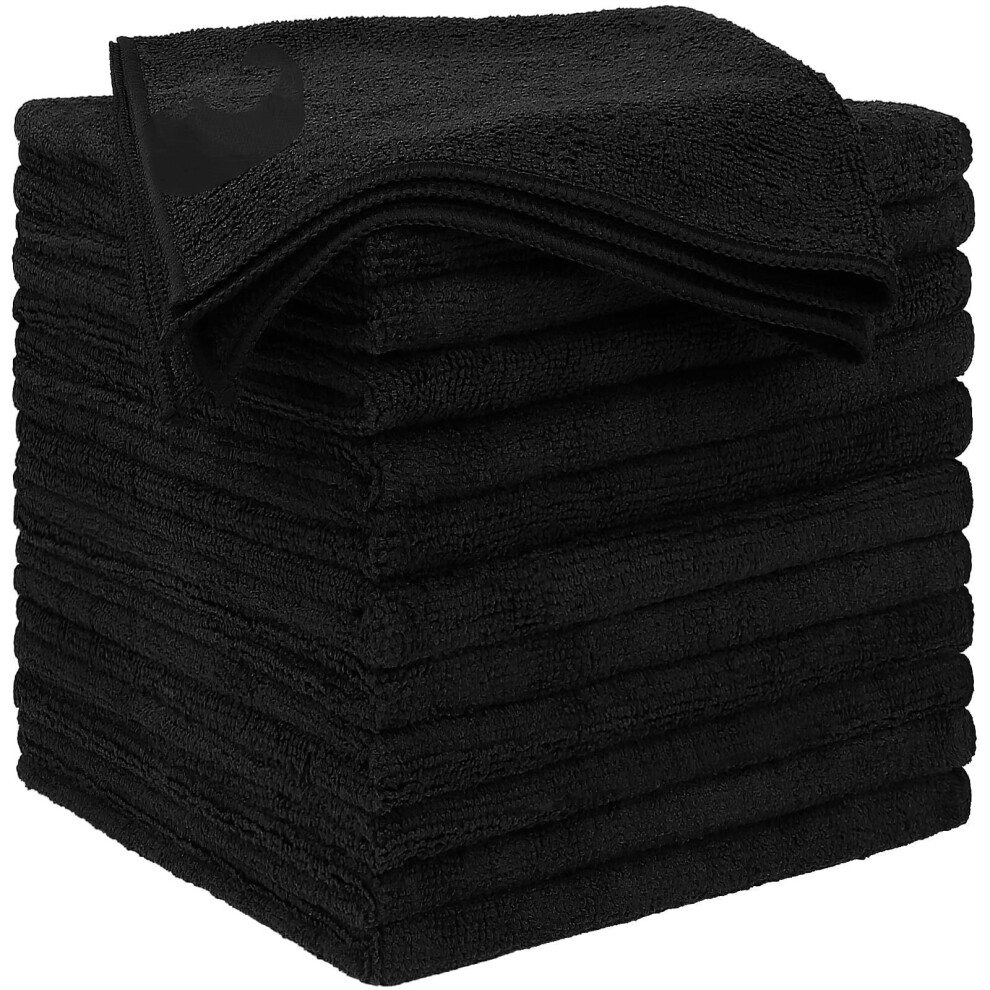 Microfiber Cleaning Cloths 6-Pack, 12.5"X12.5", Ultra Absorbent, Lint-Free, Streak-Free Â Compatible With Cars, Kitchen & Windows Black 9551475139715
