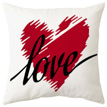 Clúdach Pillow Maisiúil Lá Vailintín Baile 1PC, Clúdach Pillow Caithimh le Prionta Grá Cruthaitheach do Tholg agus Leaba, K