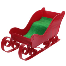 Roter, hängender Weihnachtsbaumschlitten aus Kunststoff für die Weihnachtsdekoration