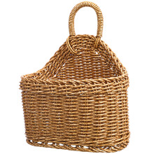 Cestino portaoggetti da cucina beige intrecciato, da appendere, per uova e fiori.