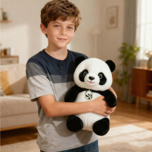 Lindo osito panda de peluche pequeño y suave de 25 cm. Juguete de peluche de panda, regalo para entusiastas de los pandas, cumpleaños, muñeco de