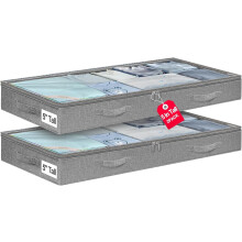 5" nízkoprofilové úložné boxy pod postel z měkké látky, na zip, bez konstrukce, vhodné pod postele/pohovky/postelí na koleji, balení po 2
