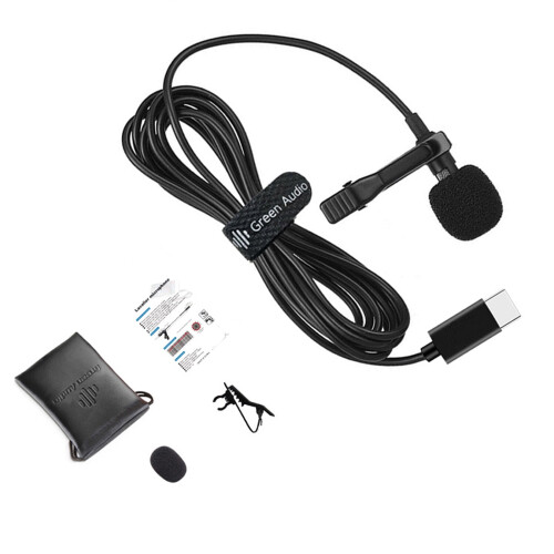 Μικρόφωνο πέτου USB C για υπολογιστές με τεχνολογία ακύρωσης θορύβου, μικρόφωνο