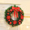 Christmas Wreath Lighted 15.7 Inch Red with Bow Balls 1