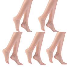 5 par supertransparente nylonstrømper for kvinner lette, gjennomsiktige, lavt utskårne, korte båtsokker med elastiske mansjetter