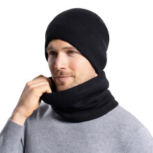 Kuscheliges Strickmützen-Set für Paare mit baumwollgefütterter Mütze und Halswärmer – Winterliches Geschenk, Weihnachtsgeschenk für Teenager,