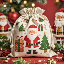 Weihnachtsmann-Sack aus Canvas, 65 x 48 cm, mit Kordelzug