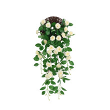 0,9 m flori artificiale, viță de vie, ghirlandă de flori false cu petale de mătase realiste, pentru decor de perete interior și exterior,