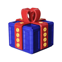 2PC (BLEU, VERT) 6,5CM Boîte cadeau agaçante imprimée en 3D, boîte cadeau de jouet de Noël, cadeau créatif.