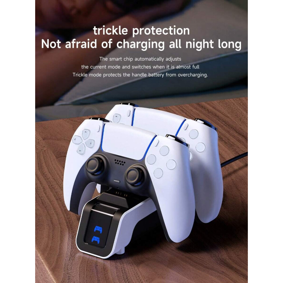Ps5 Controller Charger Station Â Dual Dock For Dualsense & Edge, 2.5H Fast Charge, Led Indicator, Smart Protection, Black 9340959227891