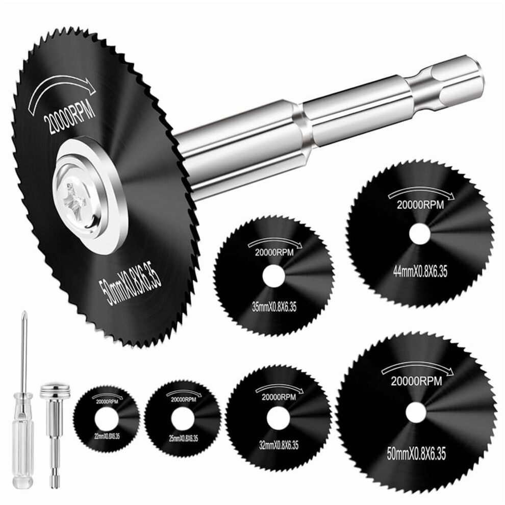 Black Cutting Wheel For Drill 1/4 Inch Hex Shank Rotary Saw, 6Pcs Hss Saw Blades Drills Tools 9340959227587