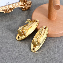 Pair of Golden Vintage Swan Style Drapery Curtain Holdbacks Tieback Hooks(3.54X1.38X1.38in)