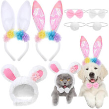 Bandeau pour animaux de compagnie oreilles de lapin, chaud et incassable (1 pièce)