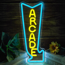 Arcade Neon Sign Light Dimmable Gaming Lights for Wall Decor Neon Gaming Sign for Rooms, Bars and Retro Arcade Decor Gifts for Teenage Boys,