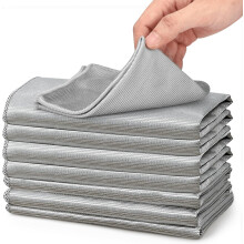 Chiffons de nettoyage en microfibre pour vitres, paquet de 8, sans traces et sans peluches, pour fenĂŞtres, miroirs, verres, pare-brise, acier