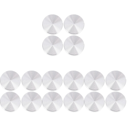 16Pièces Adaptateurs Table Verre Disques Aluminium Argent Ronds