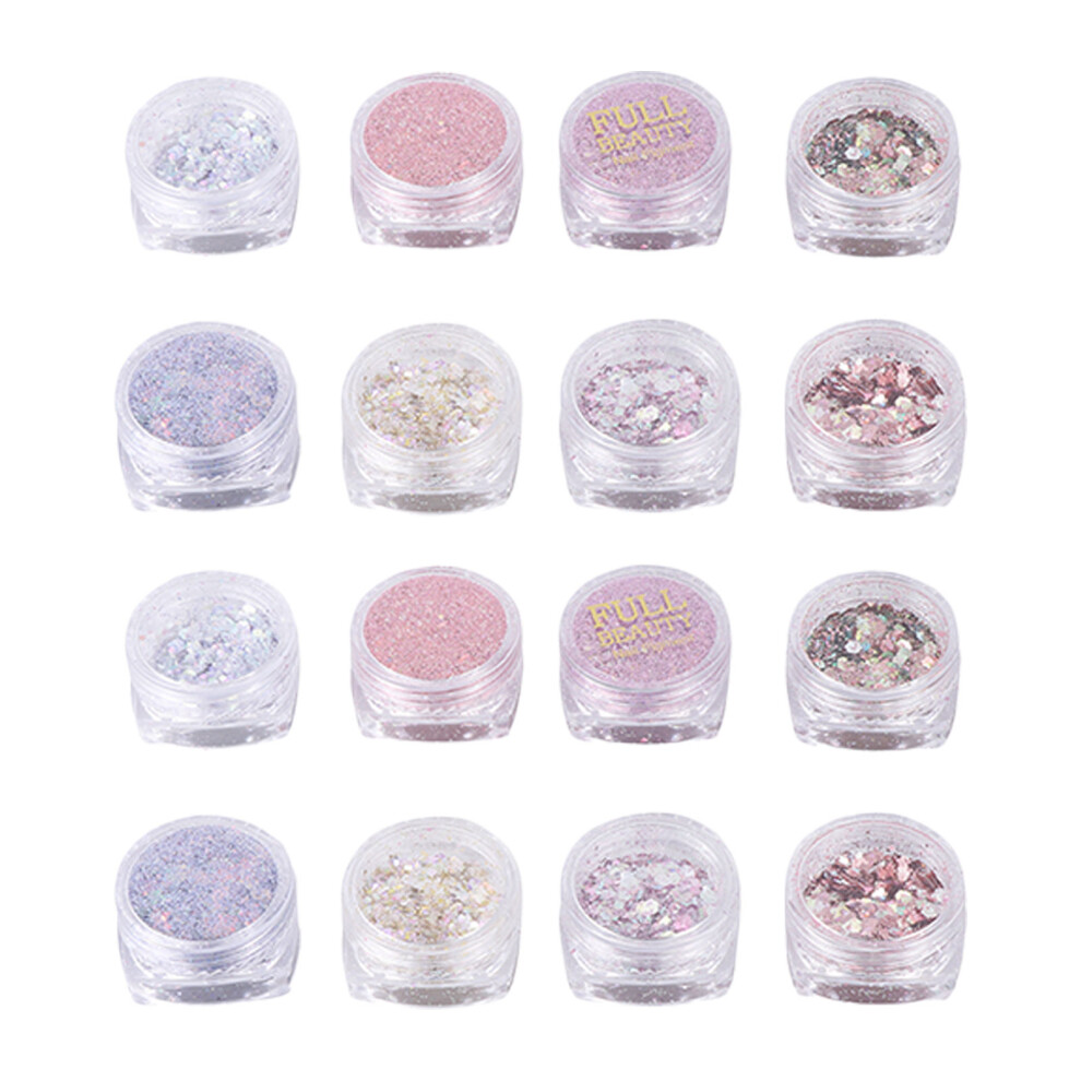 Happyyami 16Pcs Mermaid Vibes Nail Sequins For Diy Nail Art And Face Makeup
