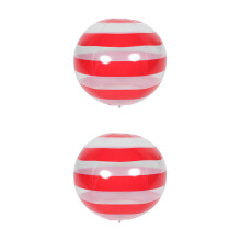 2Pcs Red Inflatable Pool Beach Ball with Vibrant Stripes Design