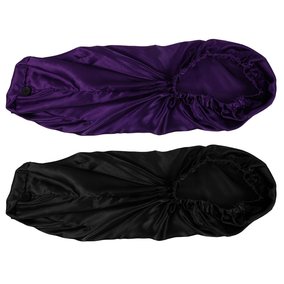 Happyyami 14Pcs Premium Satin Shower Hats Long Hair Care Bonnets Assorted