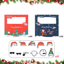 Pekkaxy 24 Christmas Banknote Cards, 7.5x3.5 Inch Thick Cardstock with Cartoon Characters, for Holiday Gifts Party Decor and Festive Tabletop Display