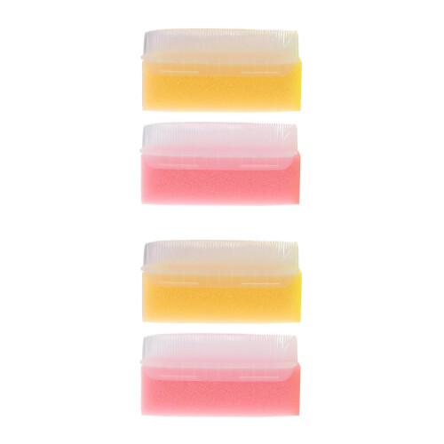 4Pcs Compact Yellow Baby Sensory Sponge Bath Massage Brush