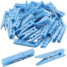 50 pinces à photos, mini pinces à linge en plastique pour photos, bureau, maison, loisirs créatifs (bleu)