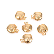 10 buc. Pandantive aurii din oțel inoxidabil 304 (13x11x5mm, gaură de 1mm) pentru colier, brățară, cercei DIY – Compatibile cu confecționarea