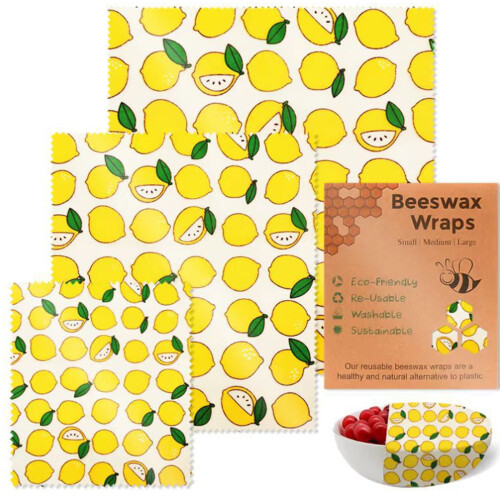 Versatile Beeswaxs Storage Covers 3 Pack Natural Freshness Home Accessory for Kitchen Storage Organization
