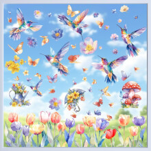 Spring Bird Window Clings Tulip Hummingbird Butterfly 116